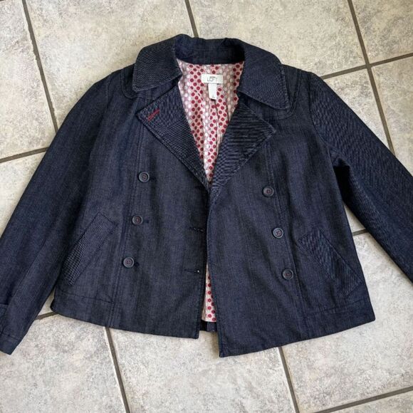 Vintage 90's LOFT Denim Peacoat Jacket (Dark Wash) - Picture 4 of 9